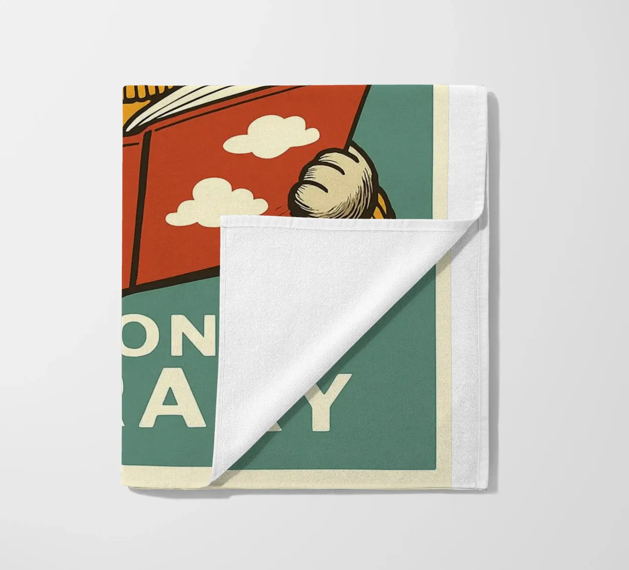 wake up and read Cat Funny beach towel by the gan gan