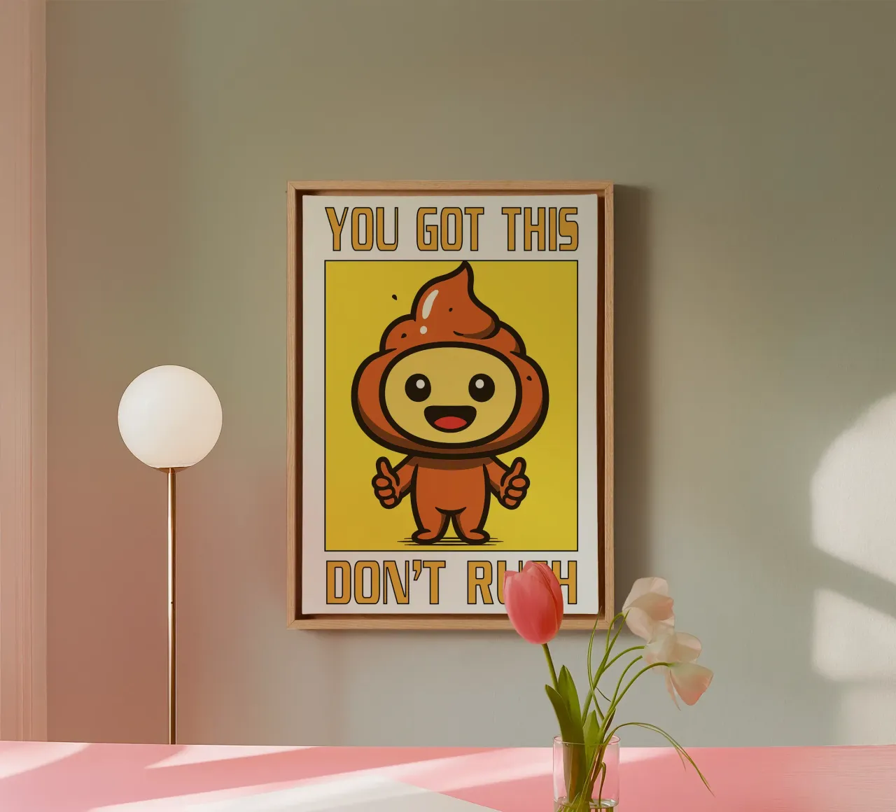 Je hebt dit niet overhaast toilethumor canvas met Baklijst van the gan gan