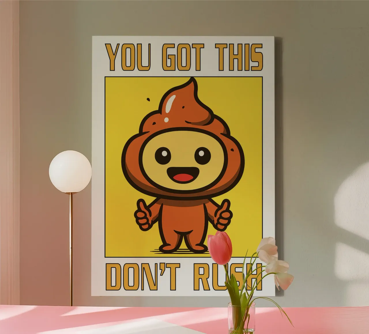 Je hebt dit niet overhaast toilethumor canvas met Baklijst van the gan gan