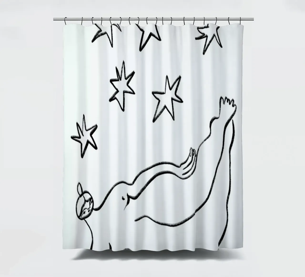 Nude with Stars cortina de baño de Nudes and Croissants