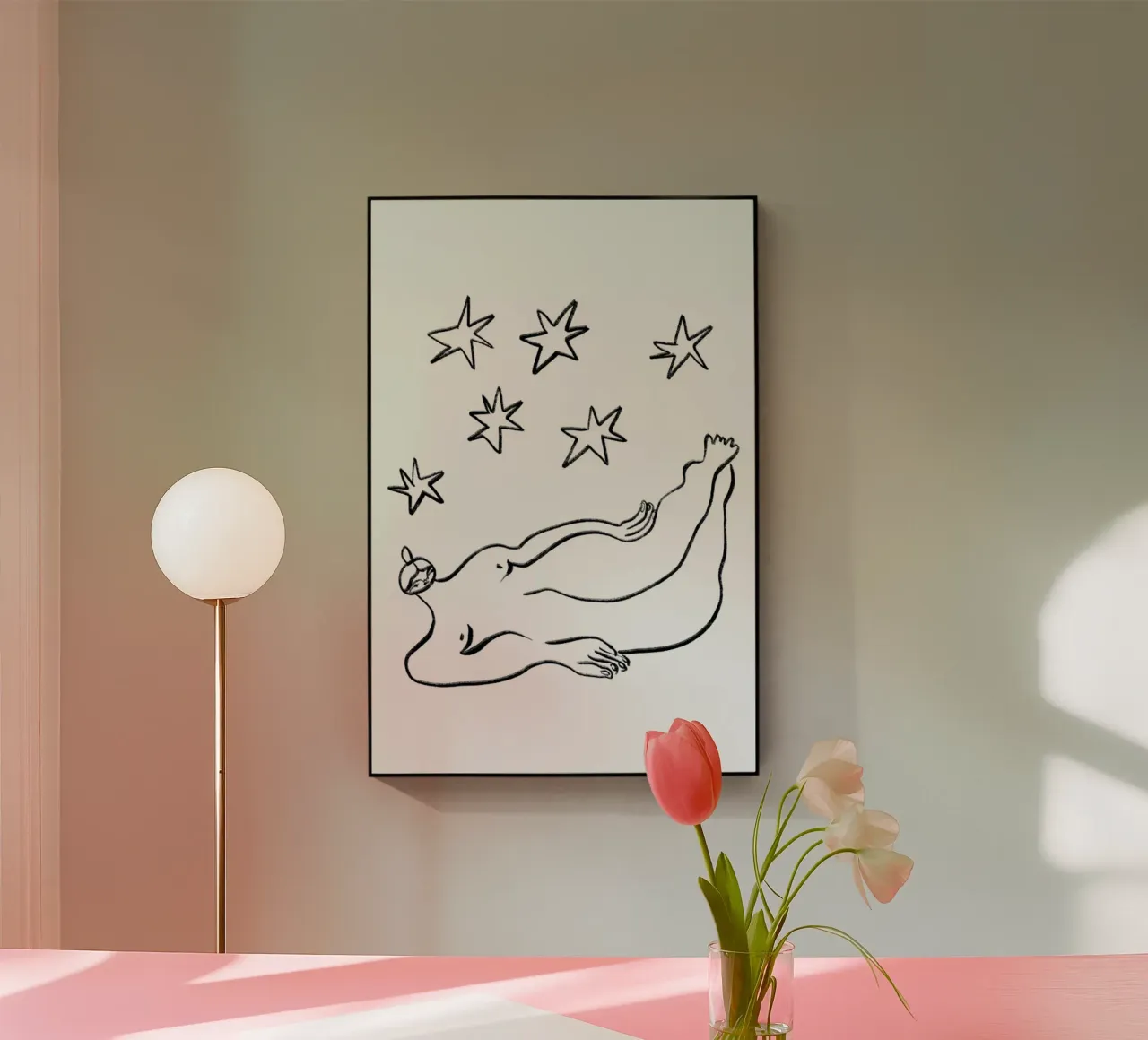 Nude with Stars Acryl-Glas von Nudes and Croissants