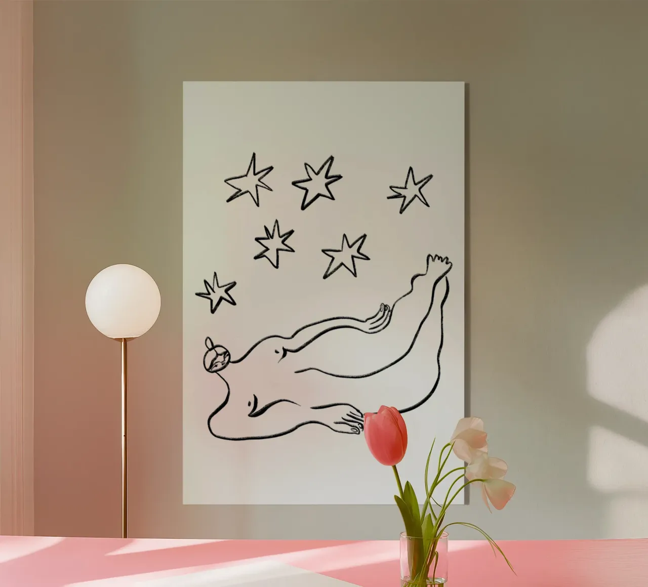 Nude with Stars Acryl-Glas von Nudes and Croissants