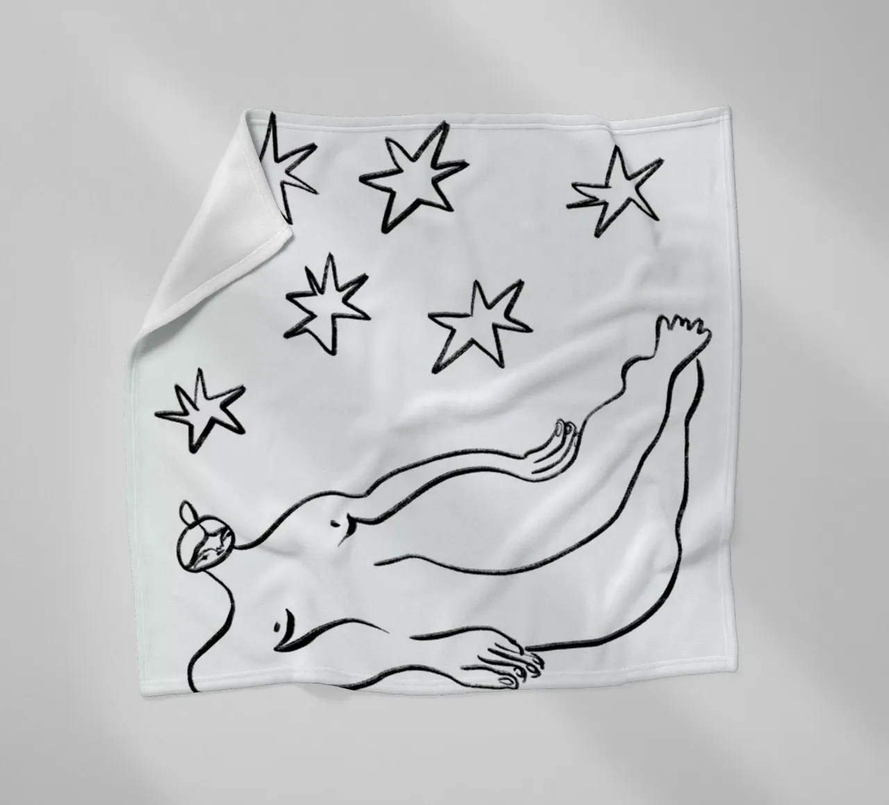 Nude with Stars fleecedeken van Nudes and Croissants