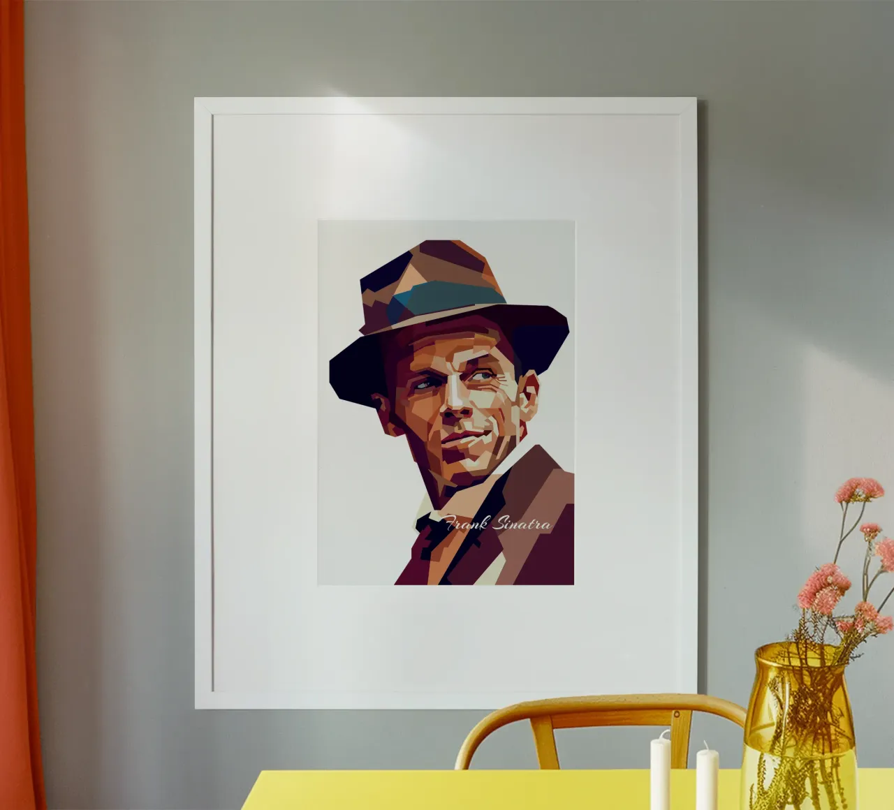 Frank Sinatra Classic Pop Trending Now poster con telaio in plastica da Artkreator