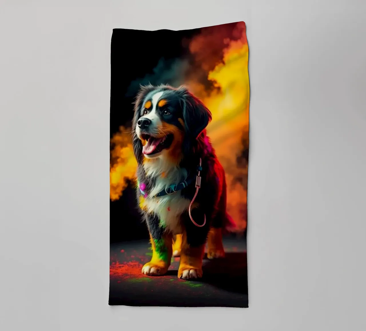 The colorful Bernese Mountain Dog #12 towel by Yumis.Beargang.and.Me