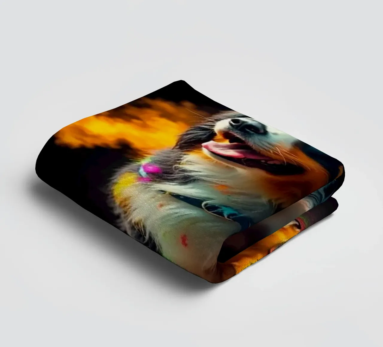 The colorful Bernese Mountain Dog #12 towel by Yumis.Beargang.and.Me