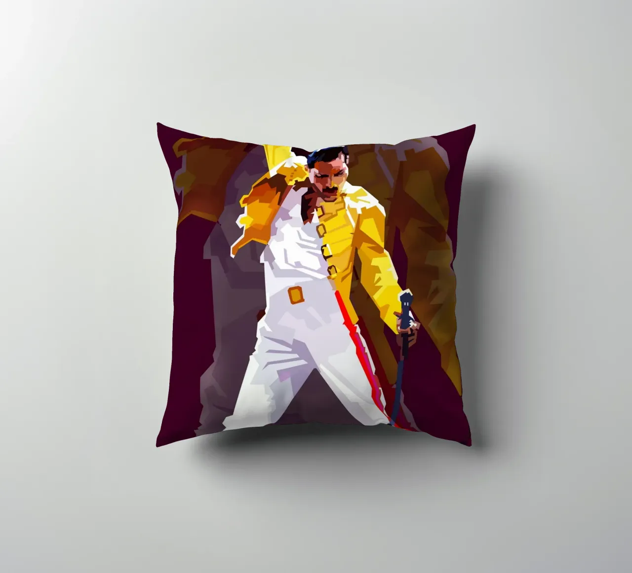 Icona rock Freddie Mercury di tendenza ora cuscino da Artkreator