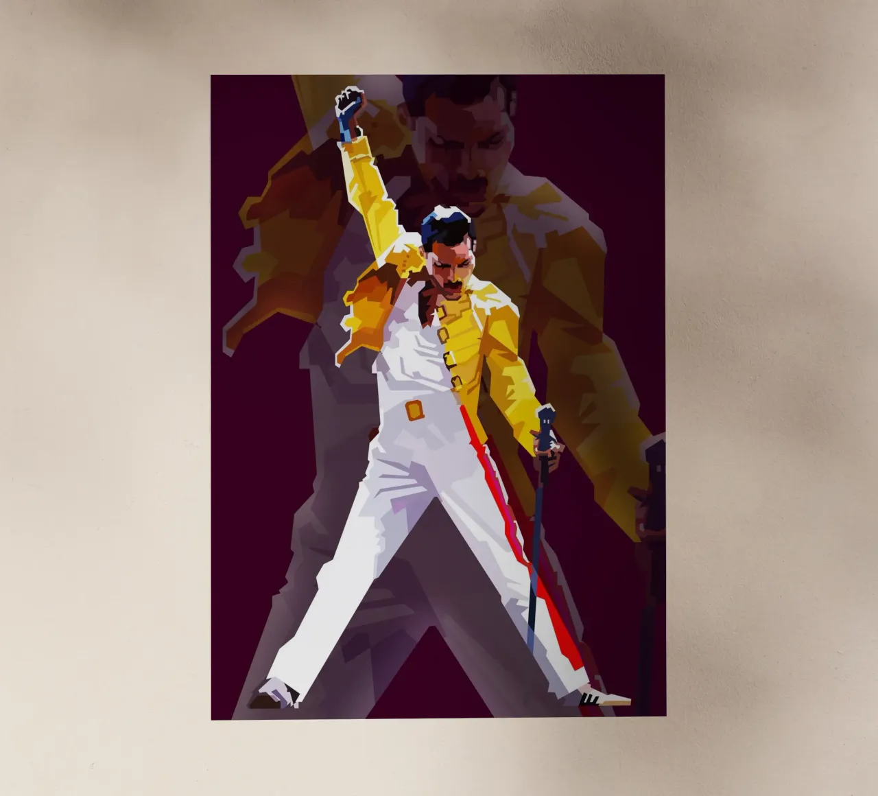 Icona rock Freddie Mercury di tendenza ora pellicola backlit da Artkreator
