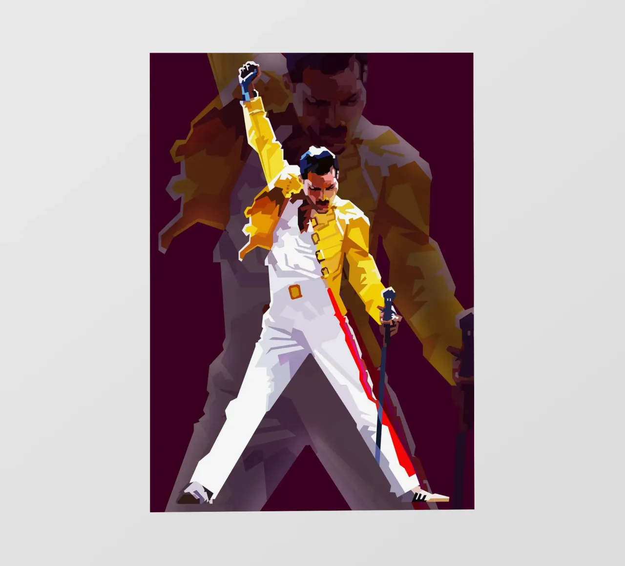 Icona rock Freddie Mercury di tendenza ora pellicola backlit da Artkreator