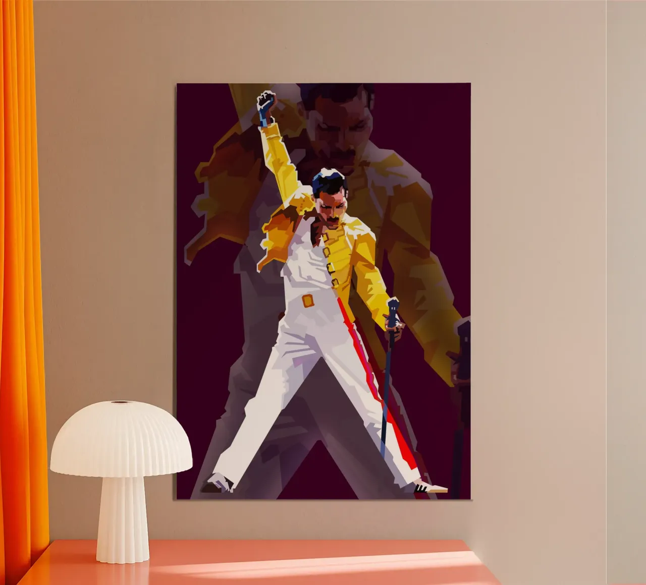 Icona rock Freddie Mercury di tendenza ora carta hahnemühle da Artkreator