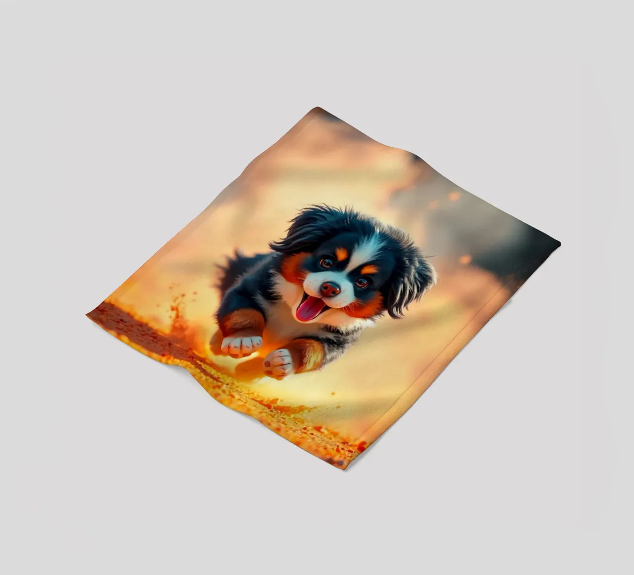 The colorful Bernese Mountain Dog #14 fleece blanket by Yumis.Beargang.and.Me
