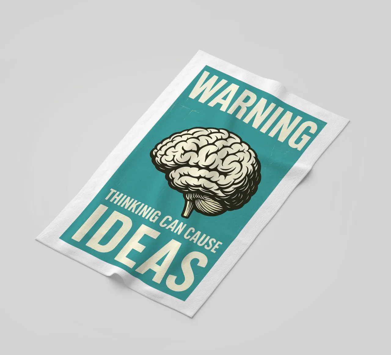 Brain Motivation Warning Thinking Can Cause Ideas beach towel by the gan gan