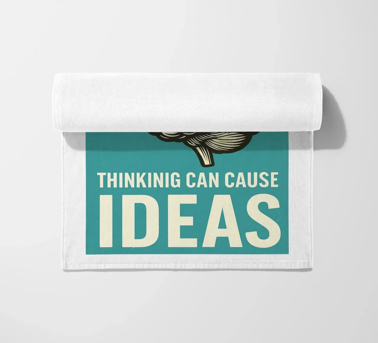 Brain Motivation Warning Thinking Can Cause Ideas beach towel by the gan gan