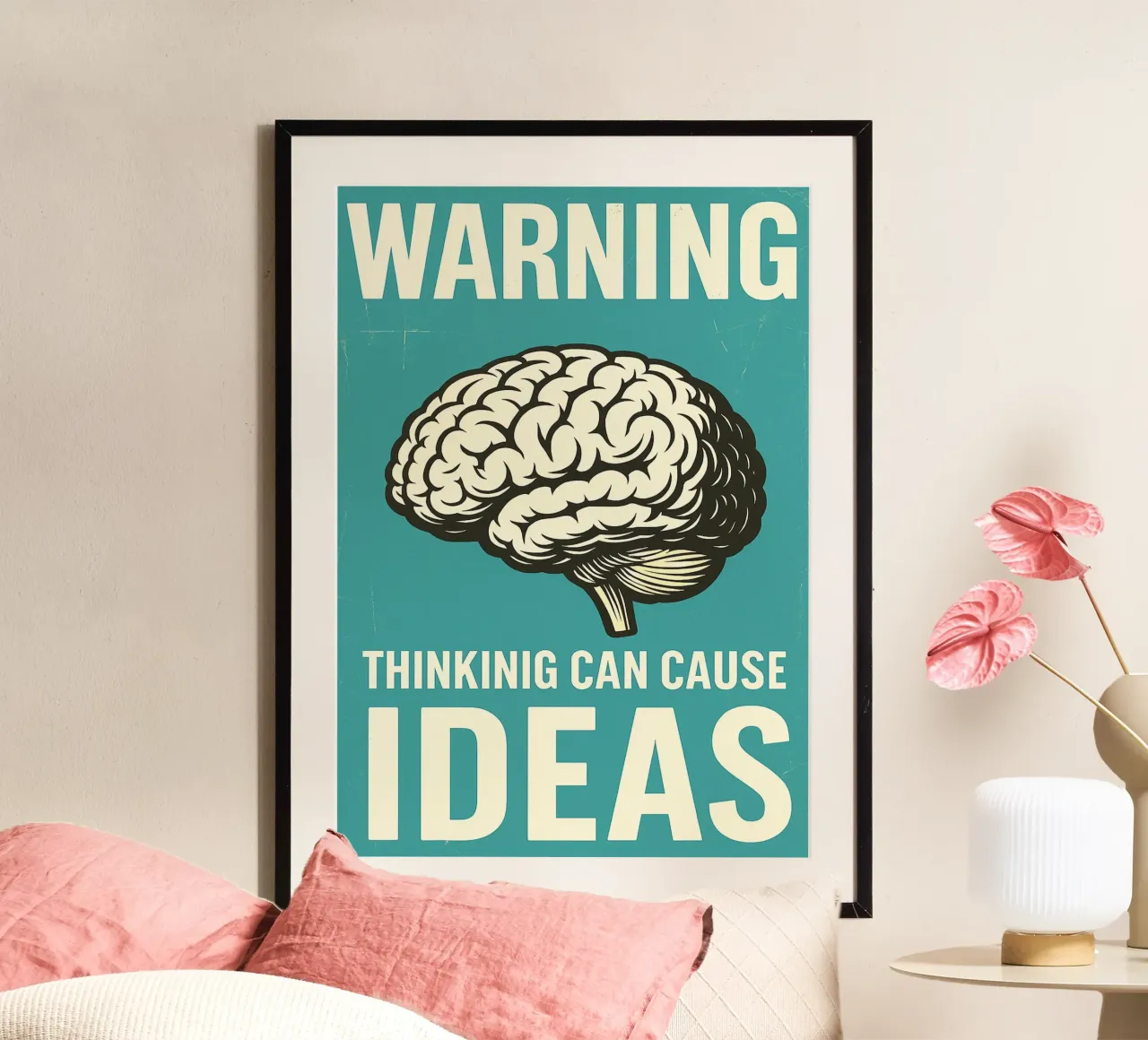 Cervello Motivazione Avvertimento Il pensiero può provocare idee poster da the gan gan