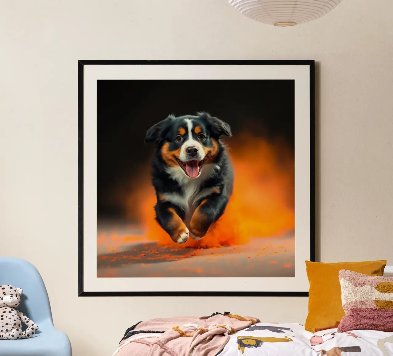 The colorful Bernese Mountain Dog #15 poster by Yumis.Beargang.and.Me
