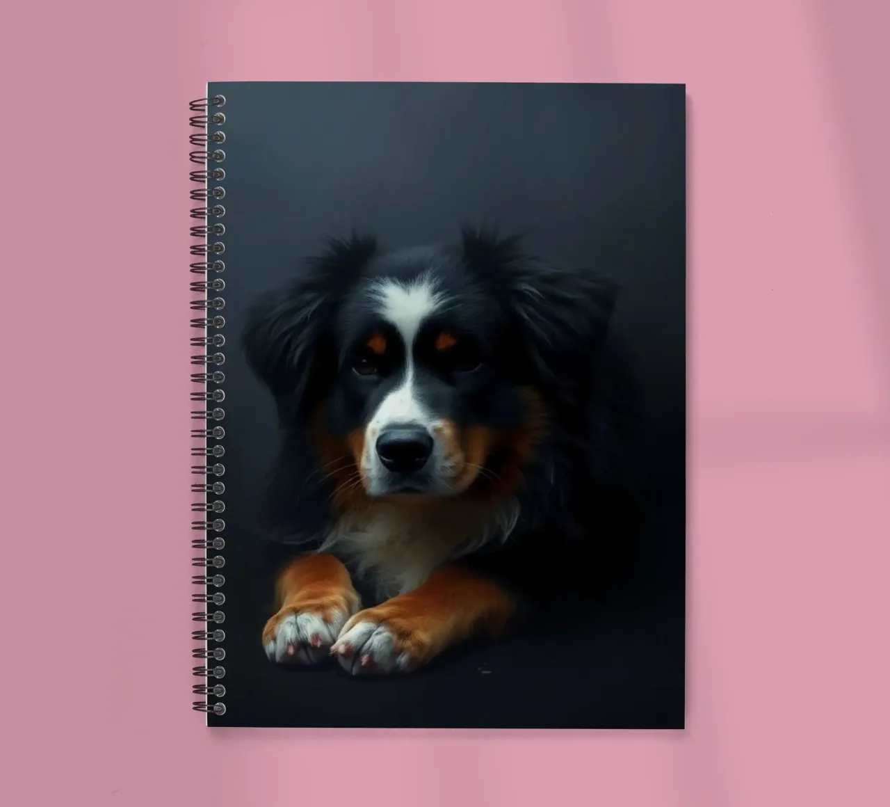 The colorful Bernese Mountain Dog #17 spiral notebook by Yumis.Beargang.and.Me