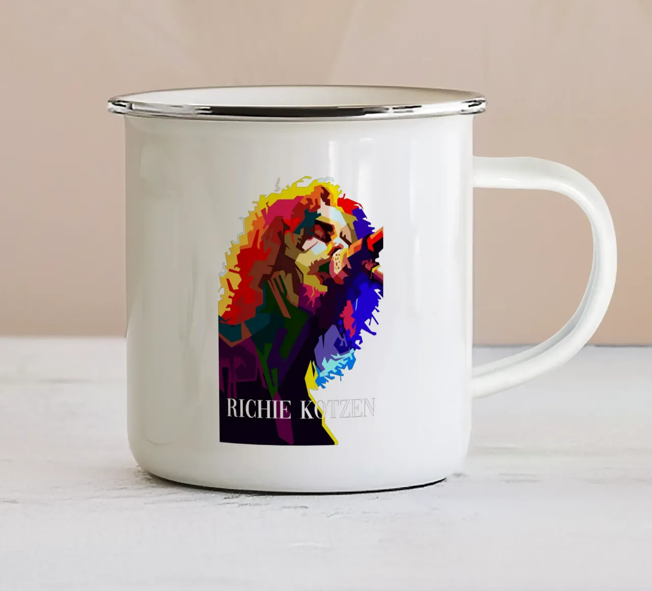 Ritchie Kotzen Cantante Rock Chitarrista WPAP Trending Now tazza in smalto da Artkreator