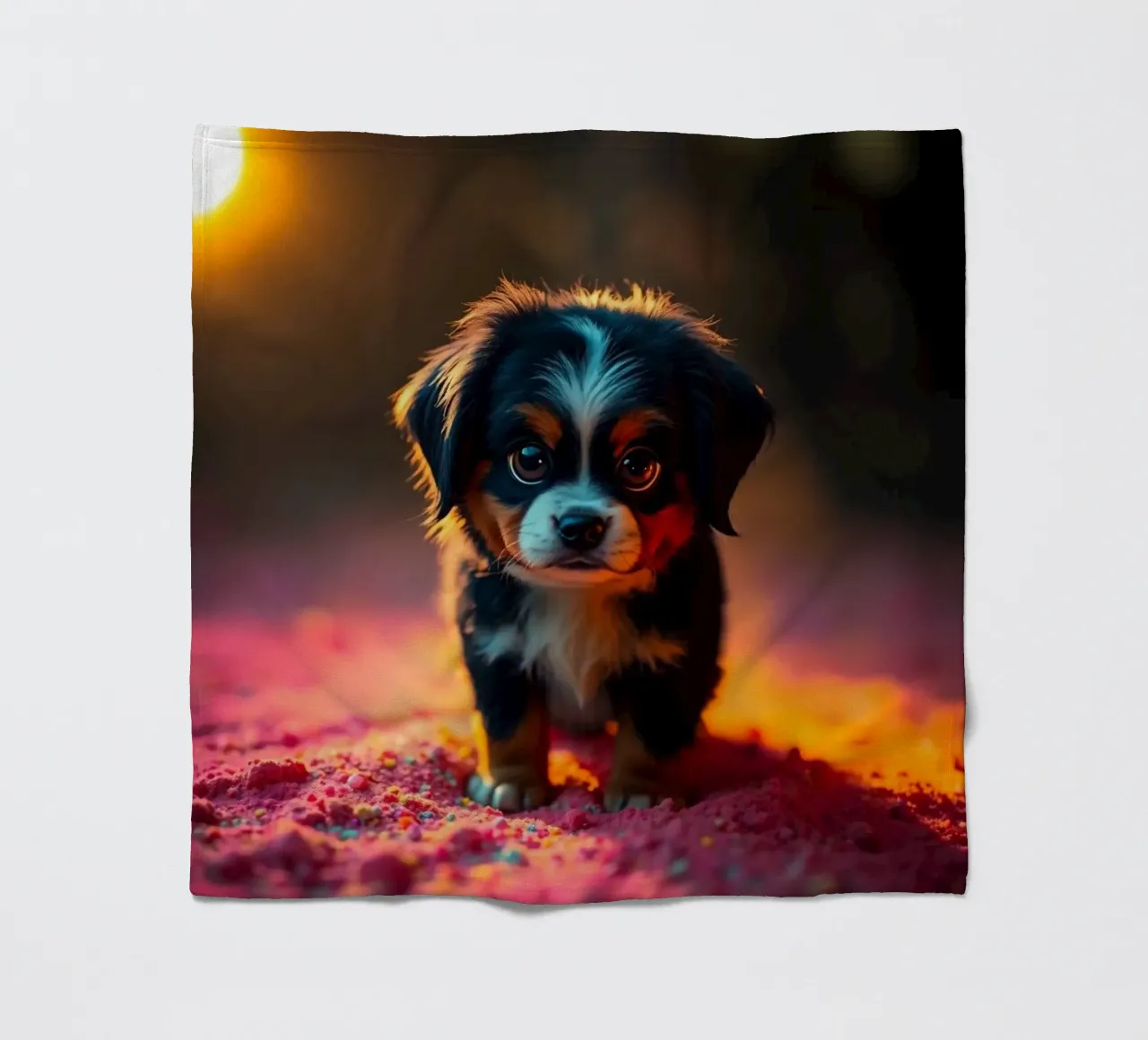 The colorful Bernese Mountain Dog #18 fleece blanket by Yumis.Beargang.and.Me