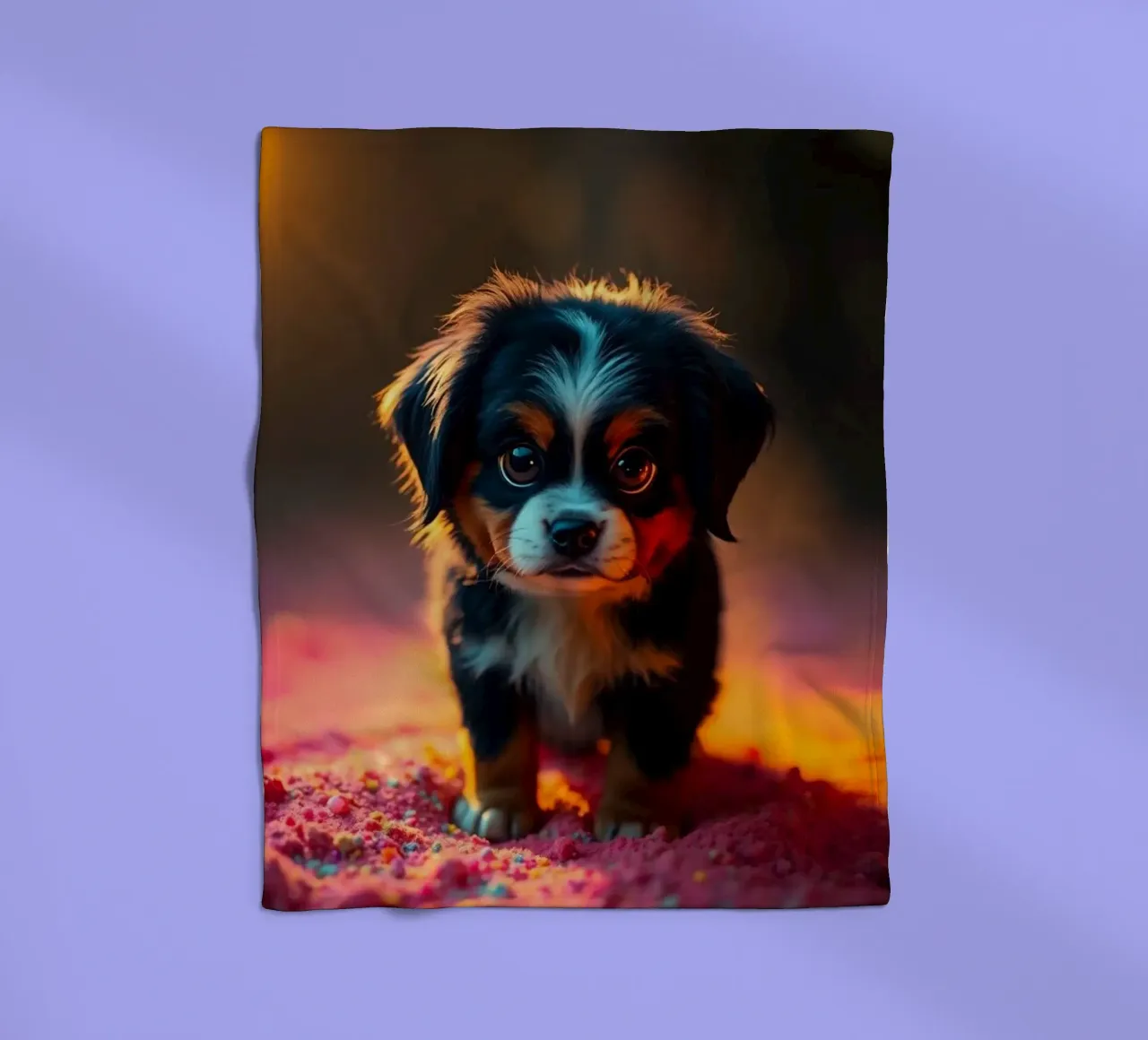 The colorful Bernese Mountain Dog #18 fleece blanket by Yumis.Beargang.and.Me