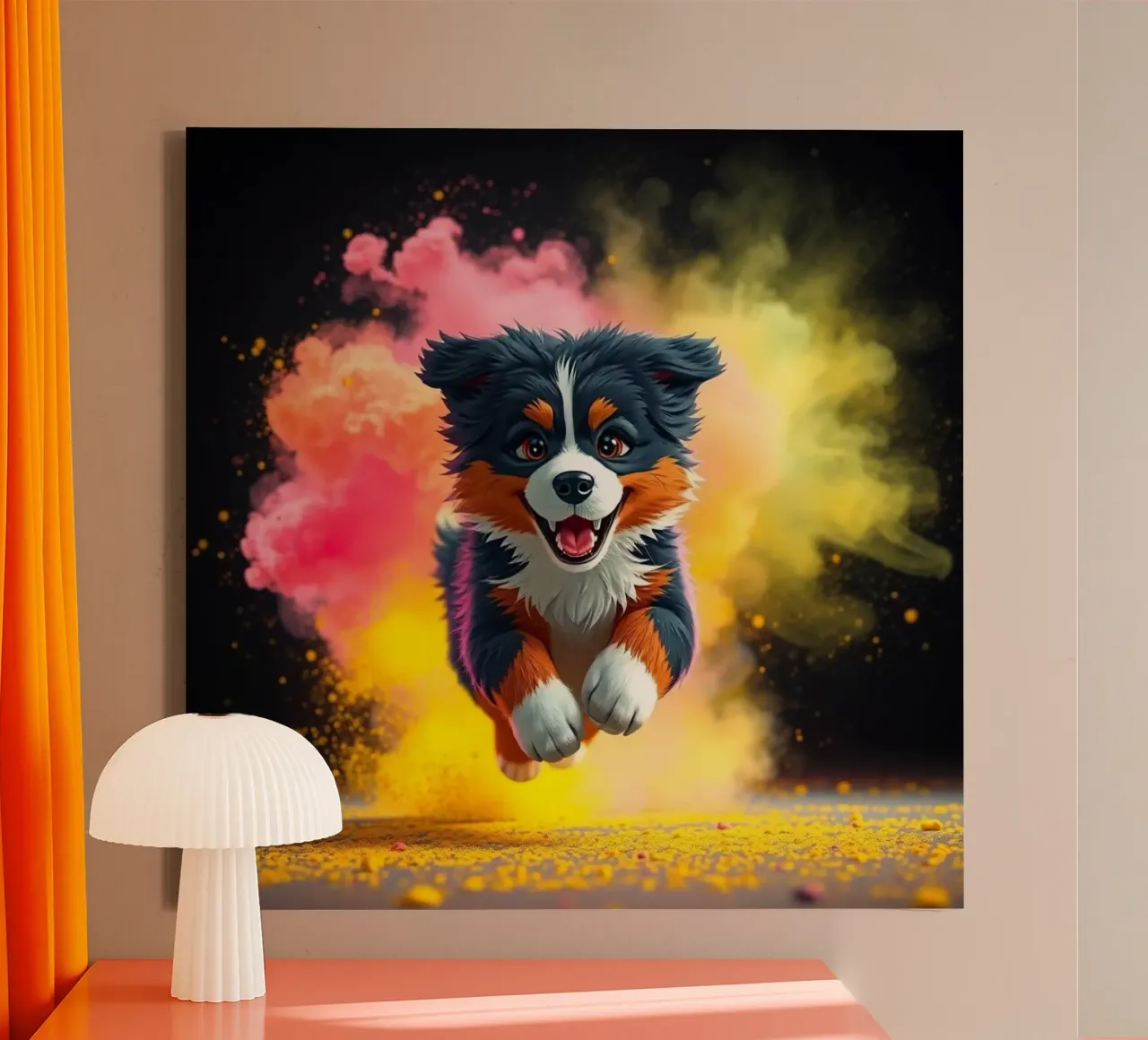 The colorful Bernese Mountain Dog #19 canvas by Yumis.Beargang.and.Me