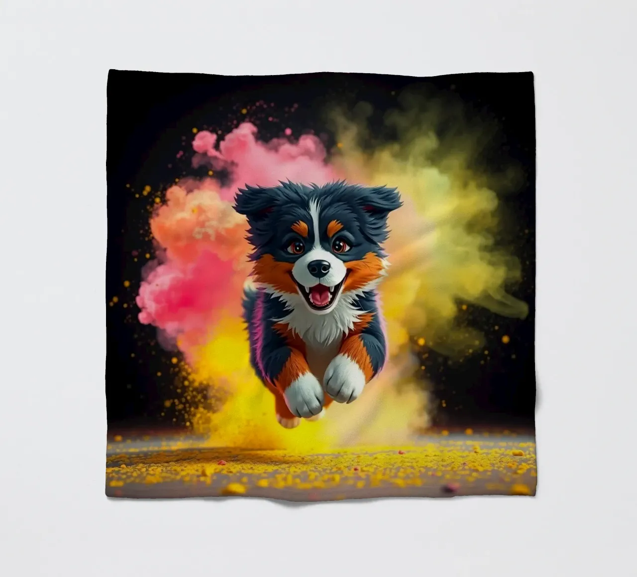 The colorful Bernese Mountain Dog #19 fleece blanket by Yumis.Beargang.and.Me