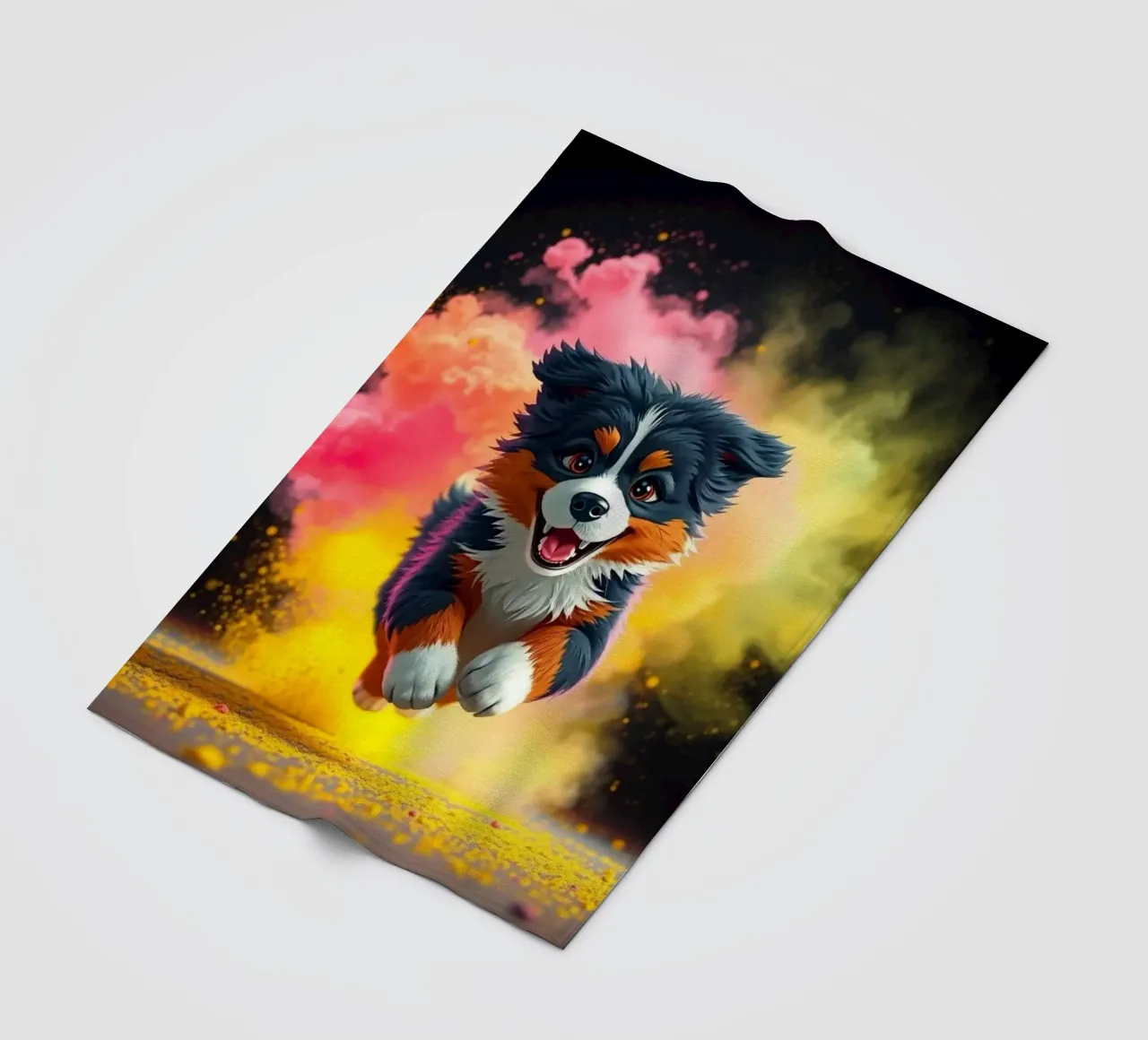 The colorful Bernese Mountain Dog #19 fleece blanket by Yumis.Beargang.and.Me
