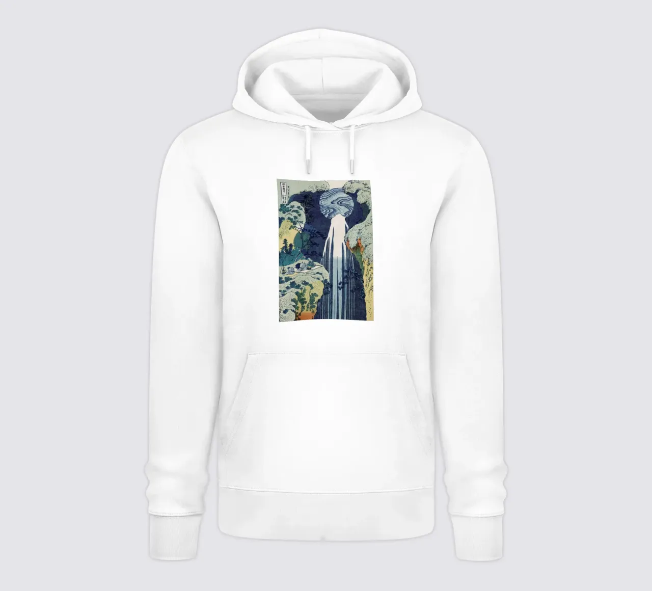 Hokusai - Amida Waterfall on the Kiso Highway felpa con cappuccio da ARTOTHEK