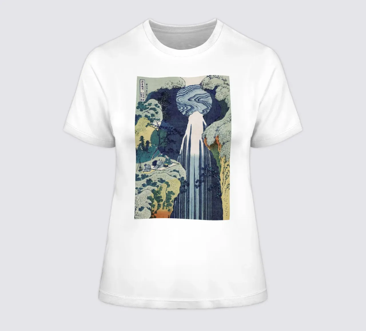 Hokusai - Amida Waterfall on the Kiso Highway t-shirt da donna da ARTOTHEK