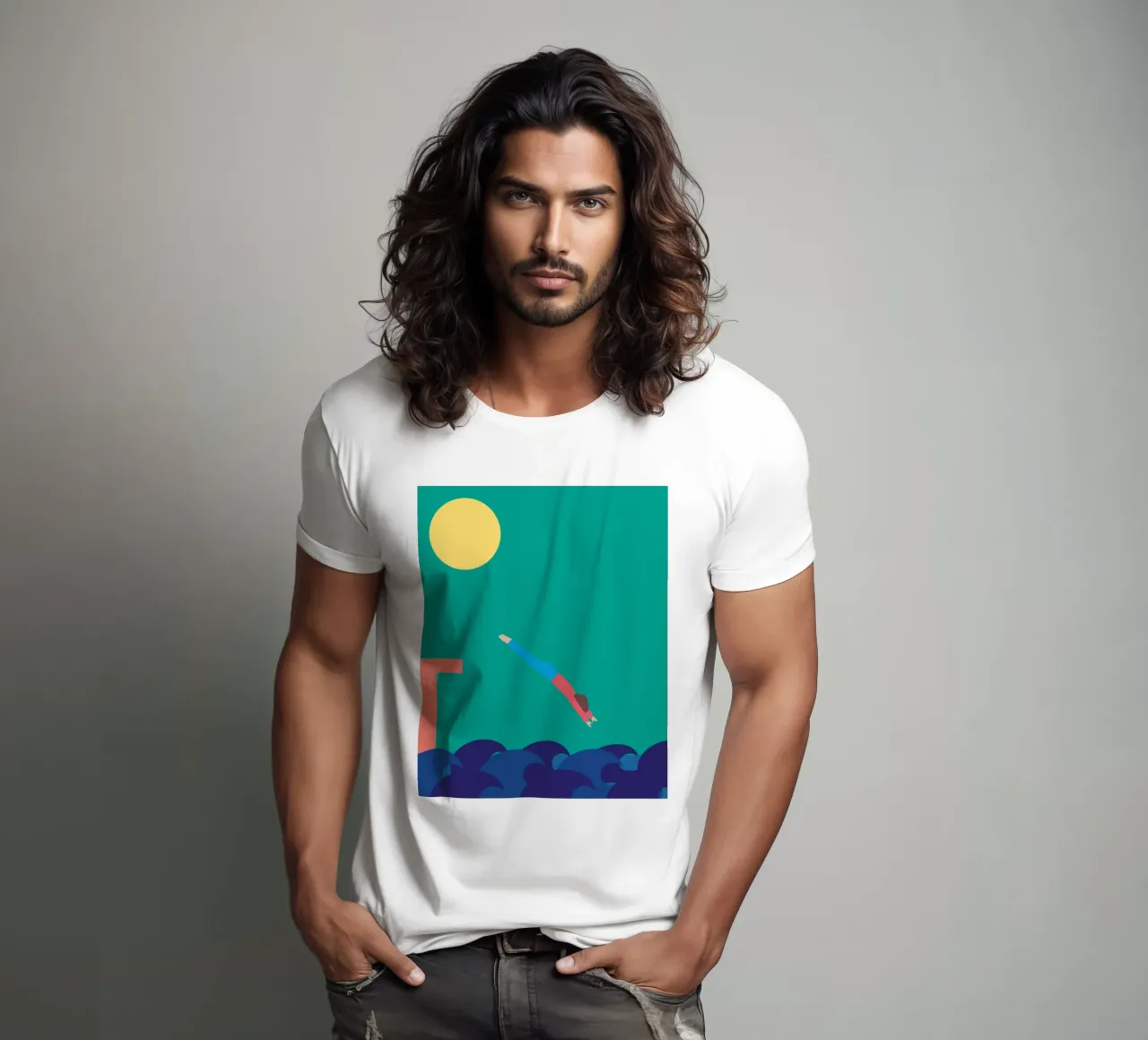 Anlauf.Sprung. t-shirt da FRICKE DESIGN