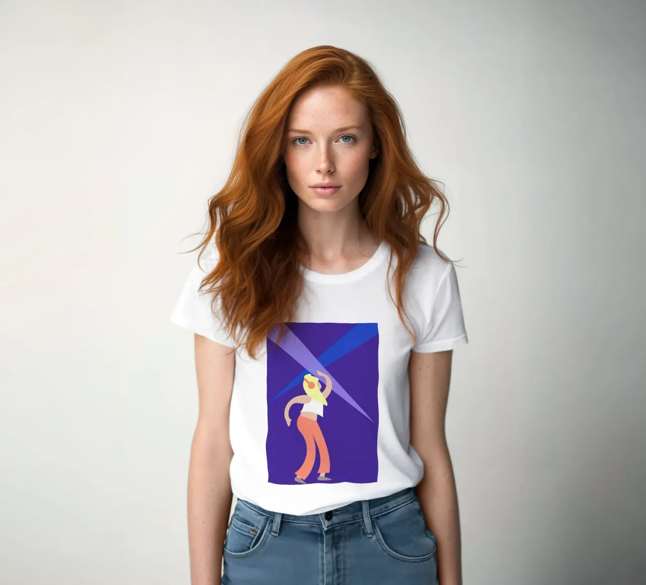 dancing on my own. women's fitted t-shirt by FRICKE DESIGN
