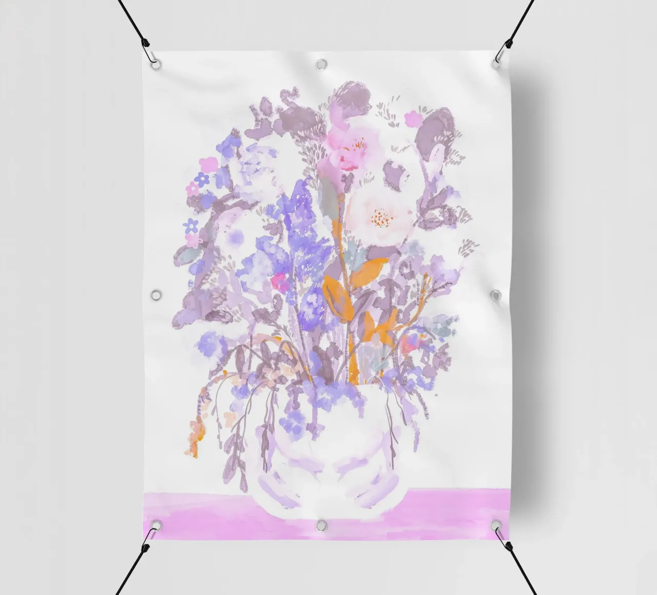 Pastel abstract flower vase soft painting telo in pvc da mysteriouscoco
