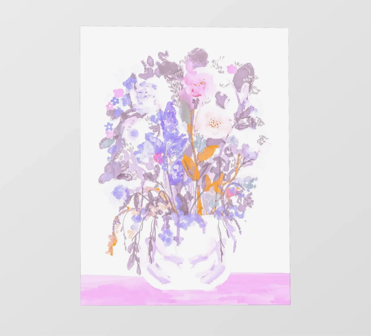 Pastel abstract flower vase soft painting telo in pvc da mysteriouscoco