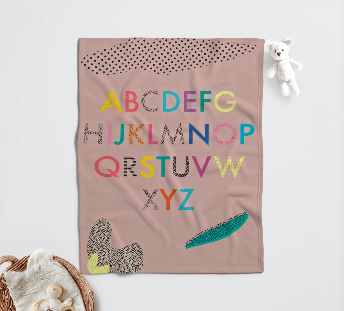 ABC fleecedeken van FRICKE DESIGN