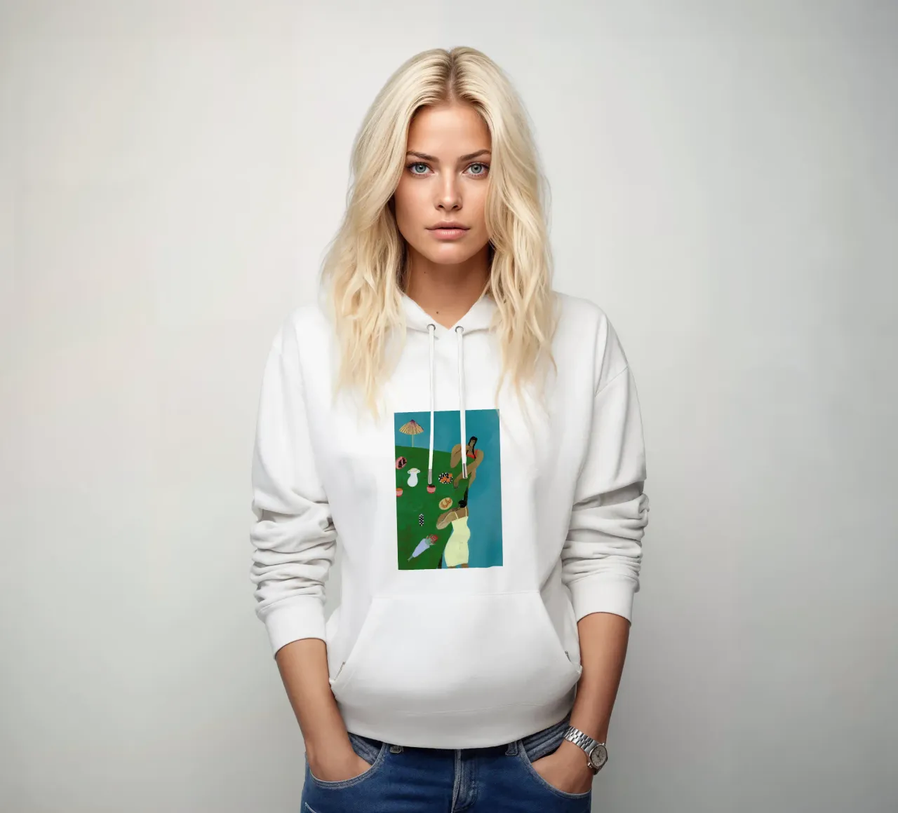 Table Setting felpa con cappuccio da Nudes and Croissants