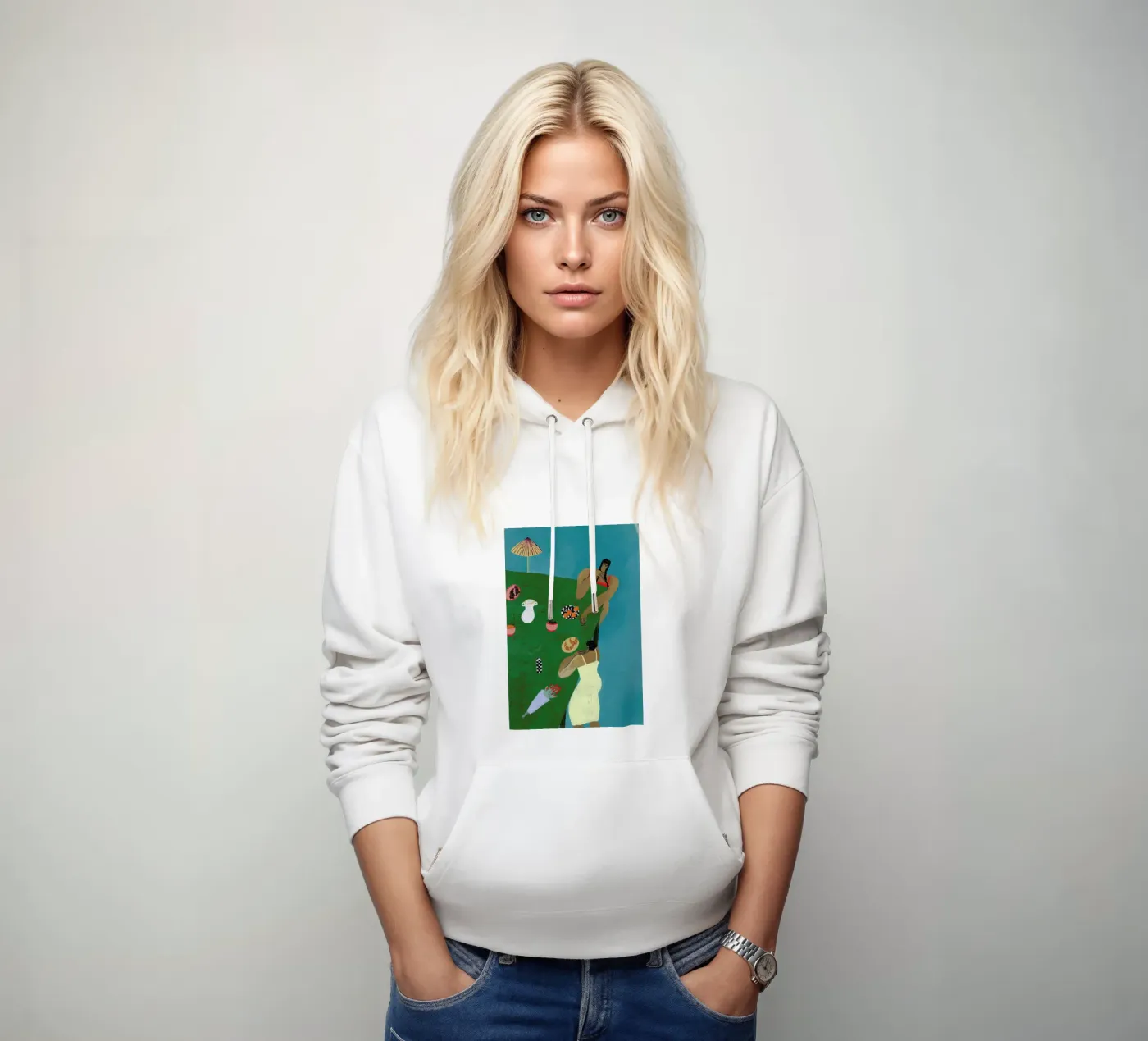 Table Setting felpa con cappuccio da Nudes and Croissants