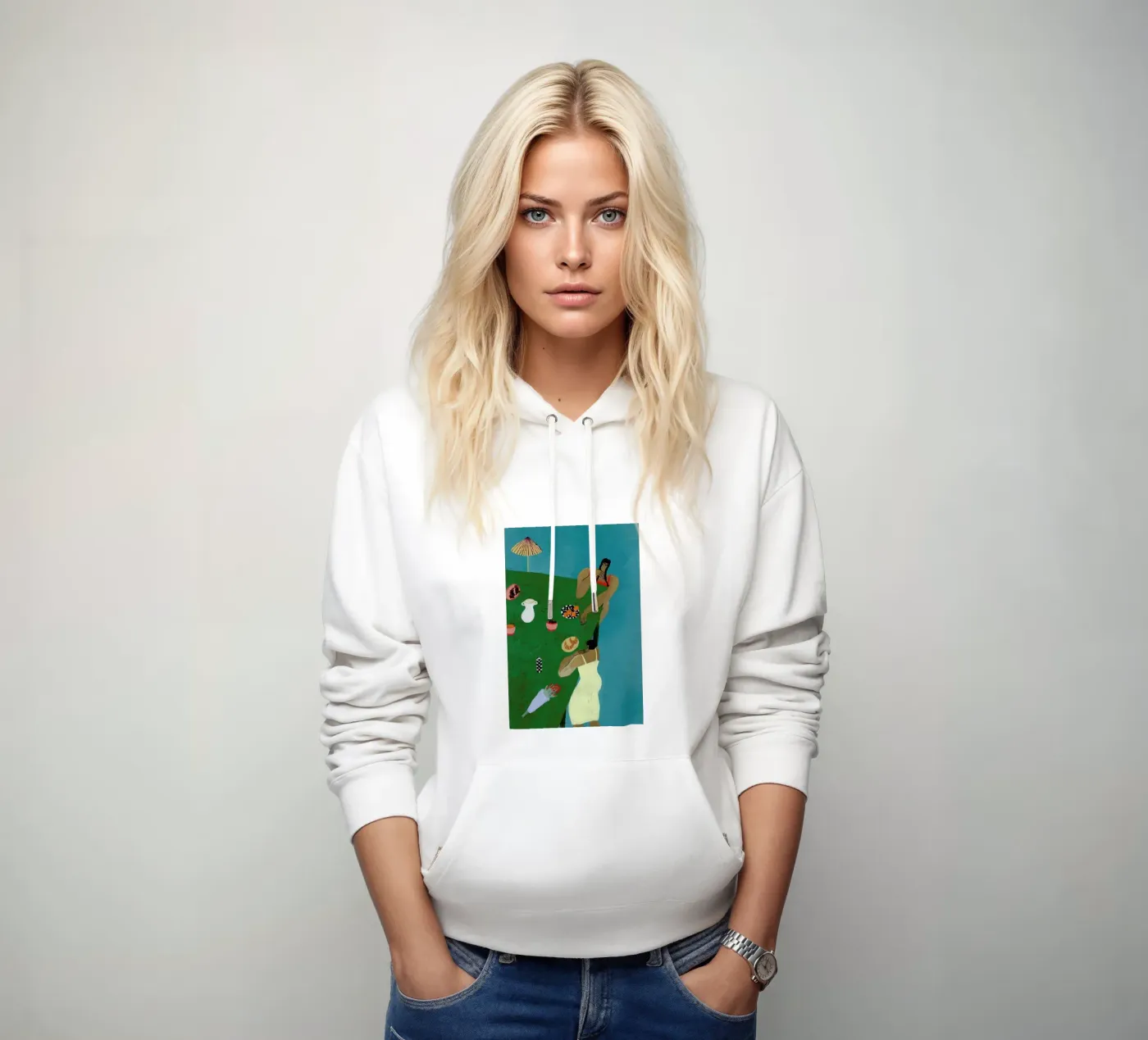 Table Setting felpa con cappuccio da Nudes and Croissants