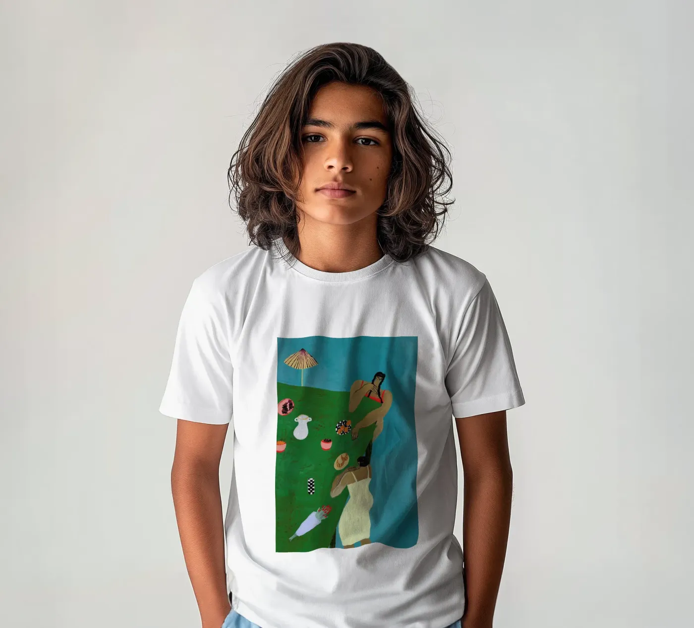 Table Setting kids t-shirt by Nudes and Croissants