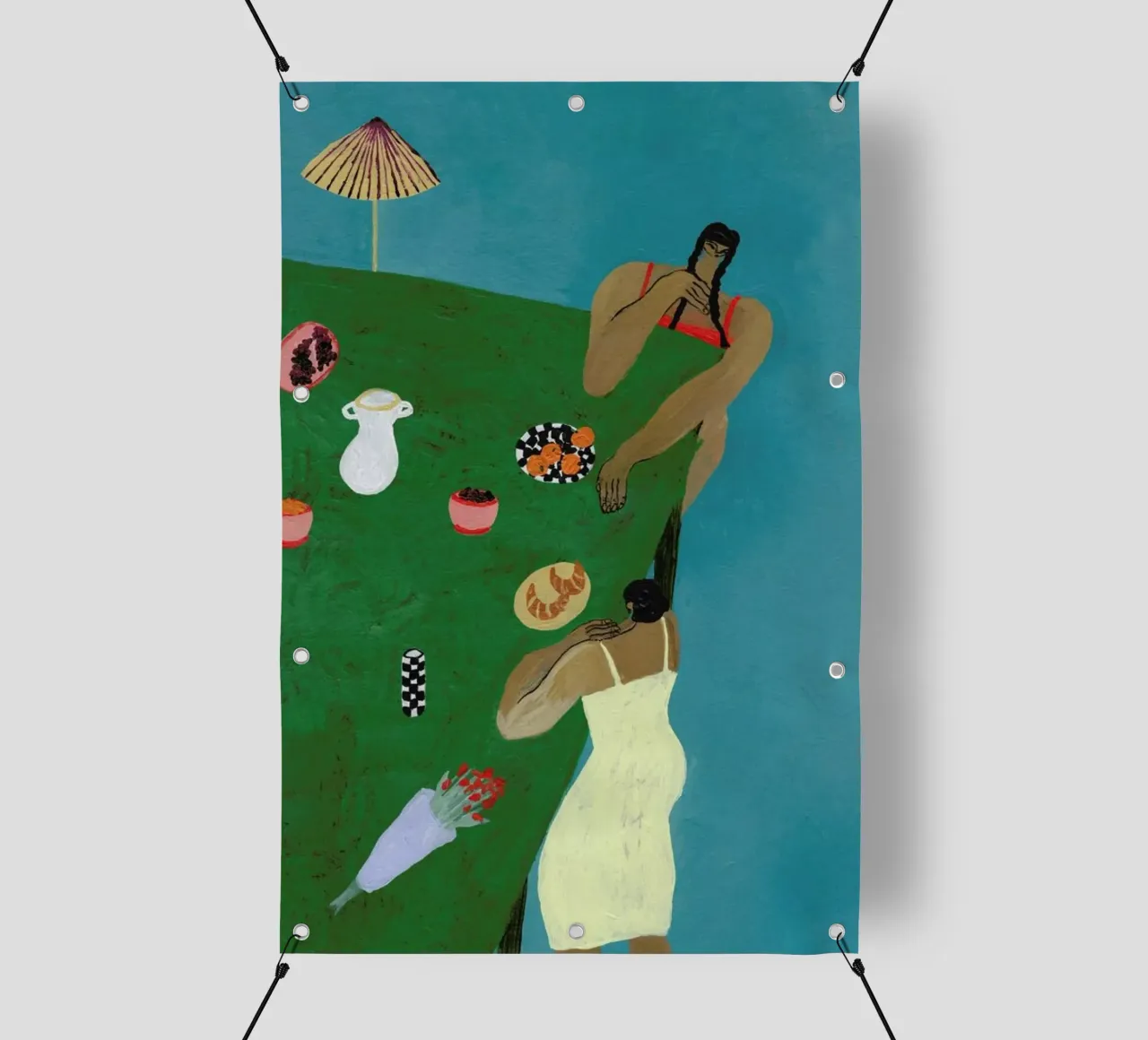 Table Setting telo in pvc da Nudes and Croissants