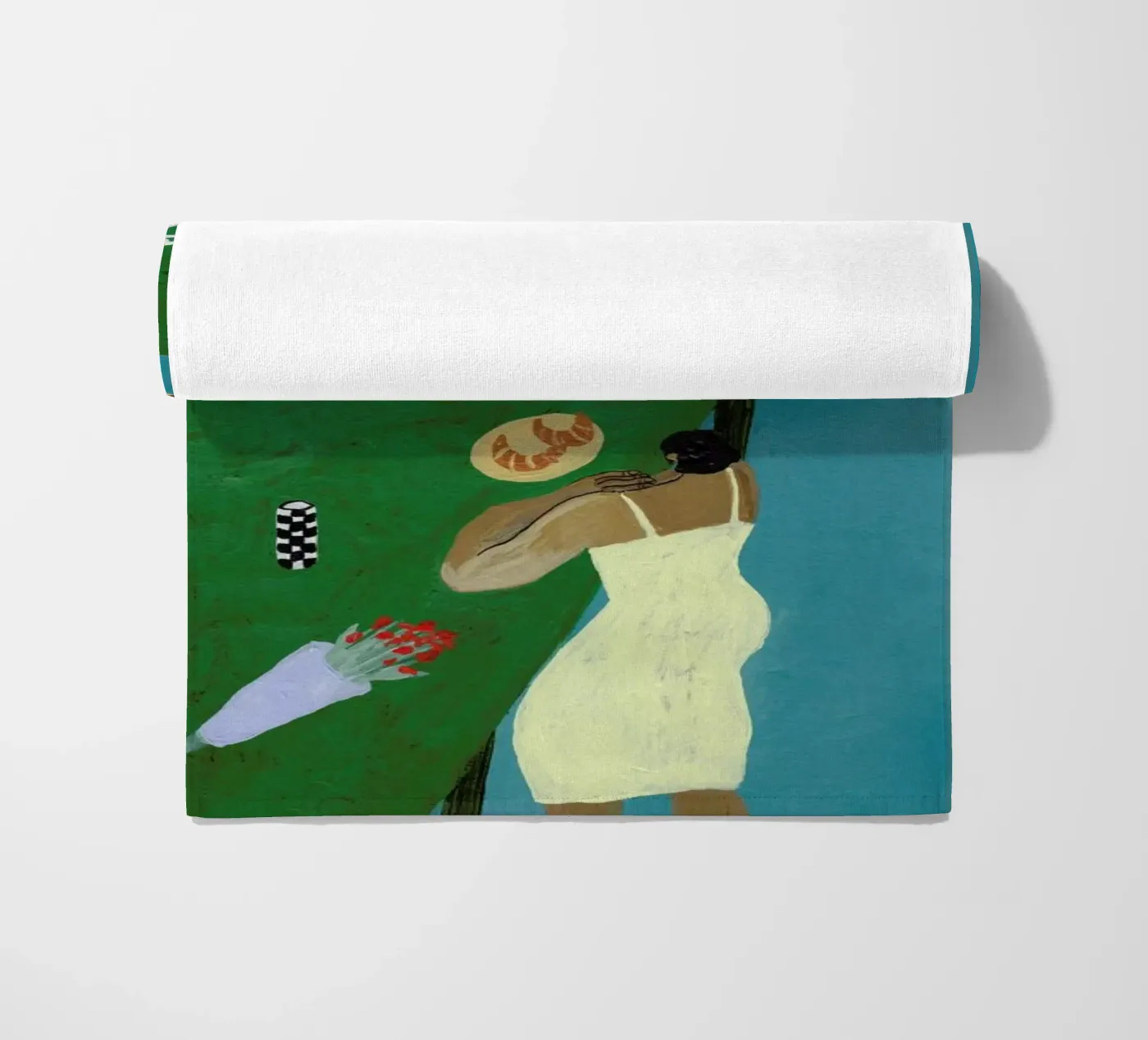 Table Setting beach towel by Nudes and Croissants