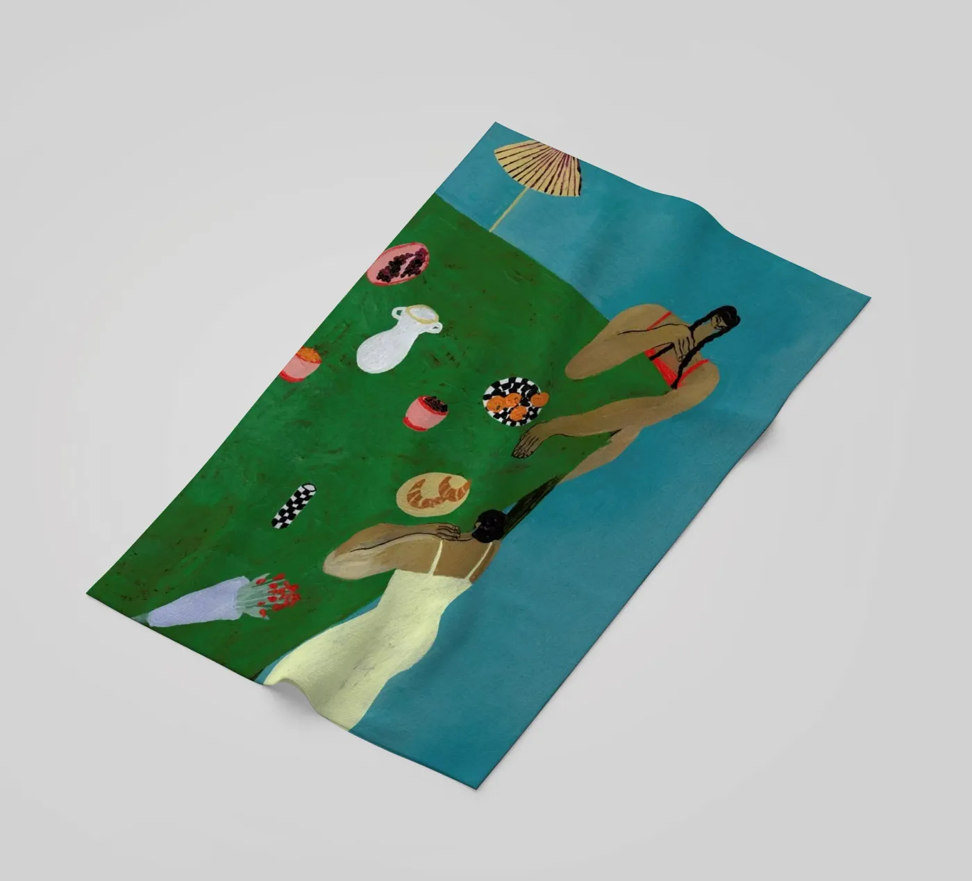 Table Setting beach towel by Nudes and Croissants