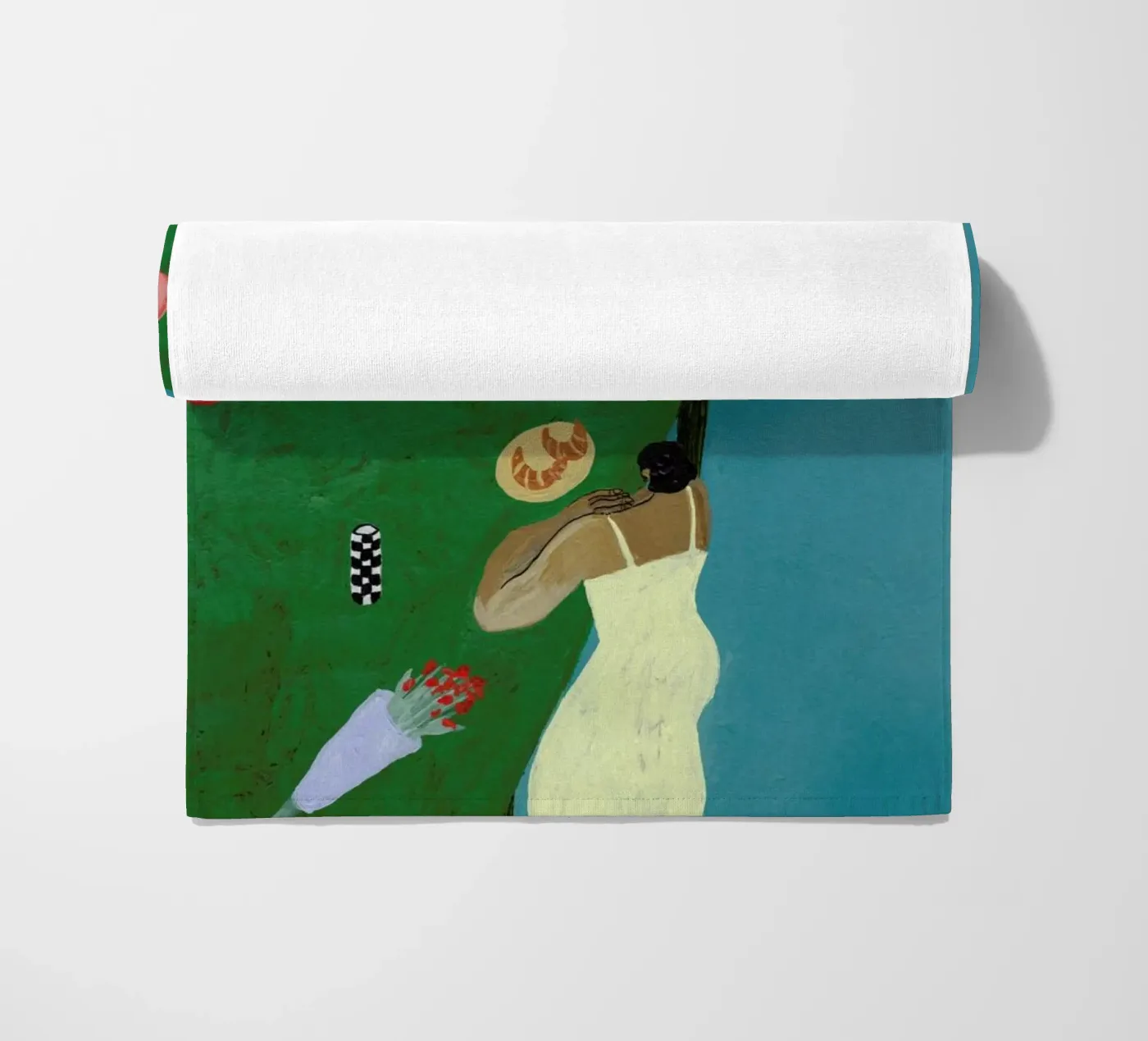 Table Setting beach towel by Nudes and Croissants