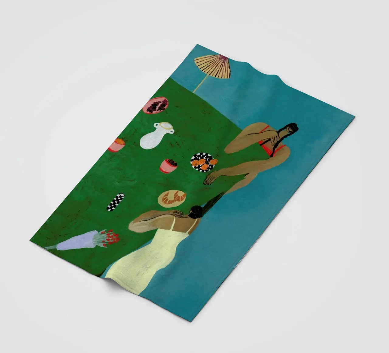 Table Setting fleece blanket by Nudes and Croissants