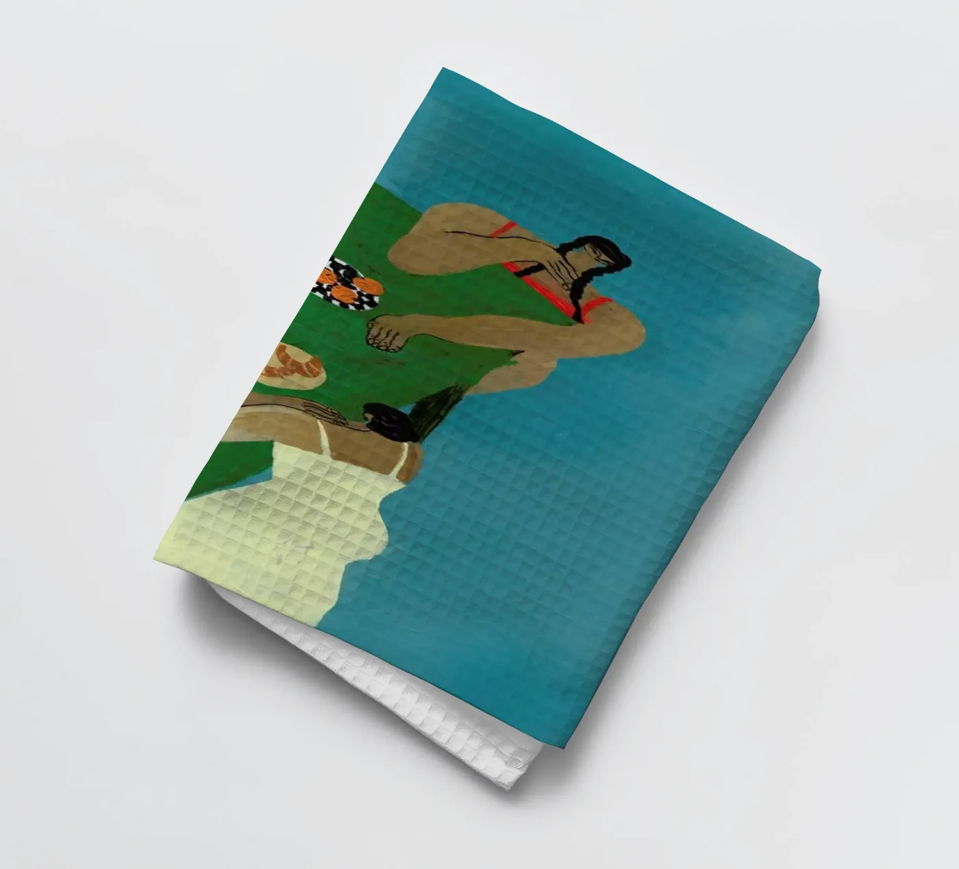 Table Setting theedoek van Nudes and Croissants