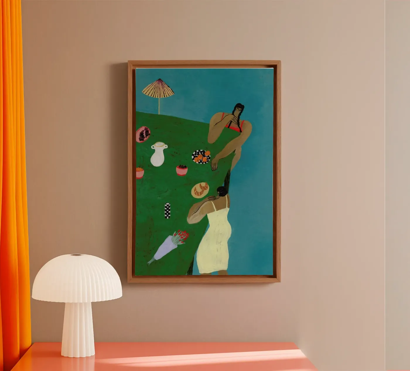 Table Setting tela da Nudes and Croissants