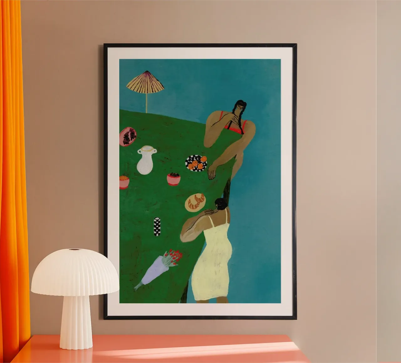 Table Setting carta hahnemühle da Nudes and Croissants