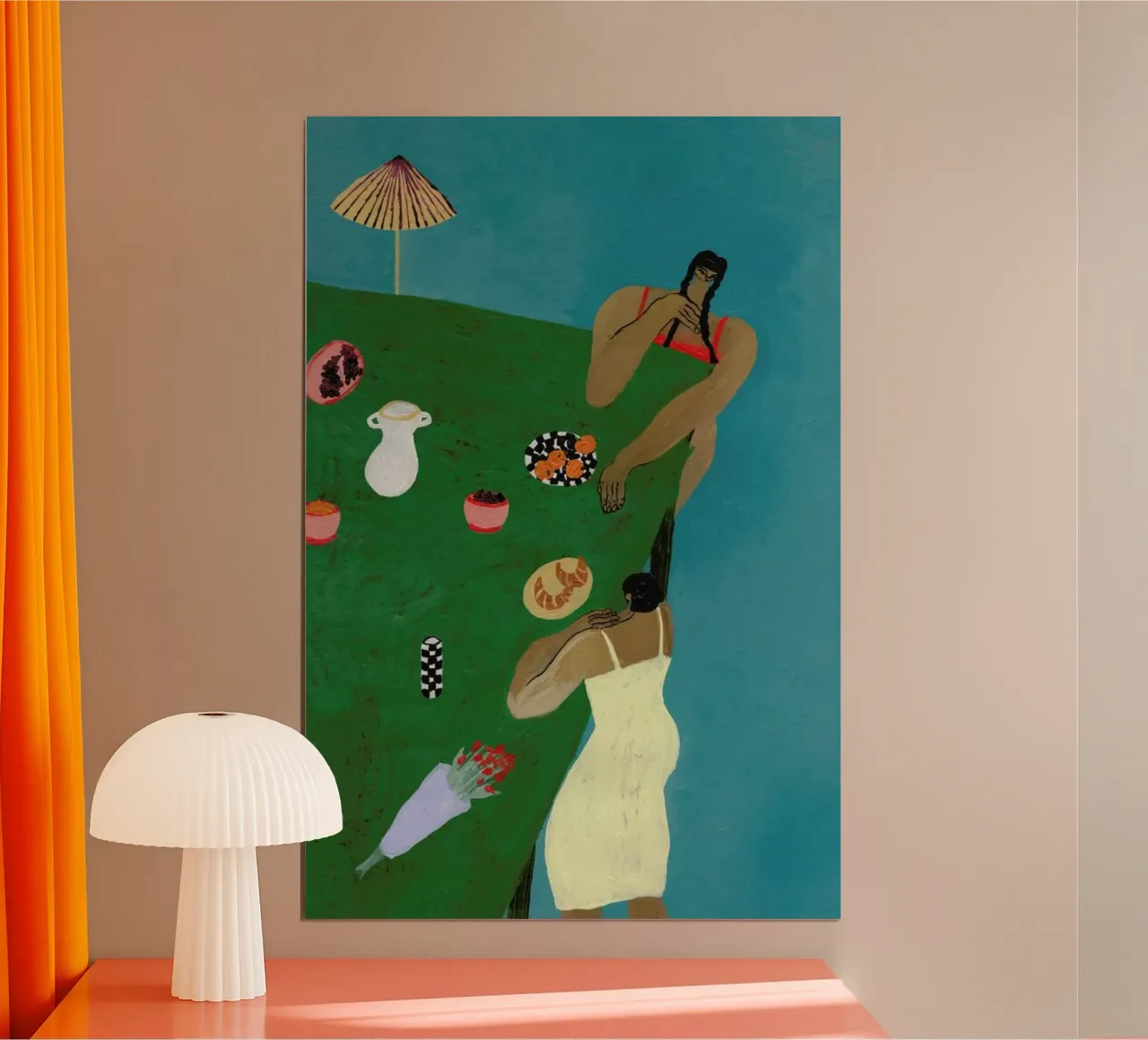 Table Setting carta hahnemühle da Nudes and Croissants