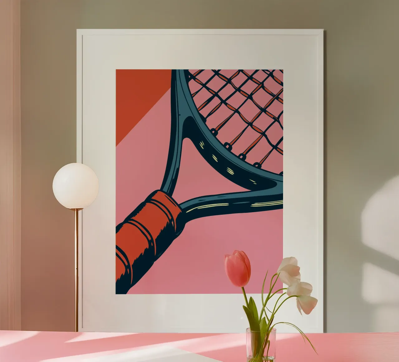 Racchetta da tennis poster con telaio in legno da SPORTS ONLY