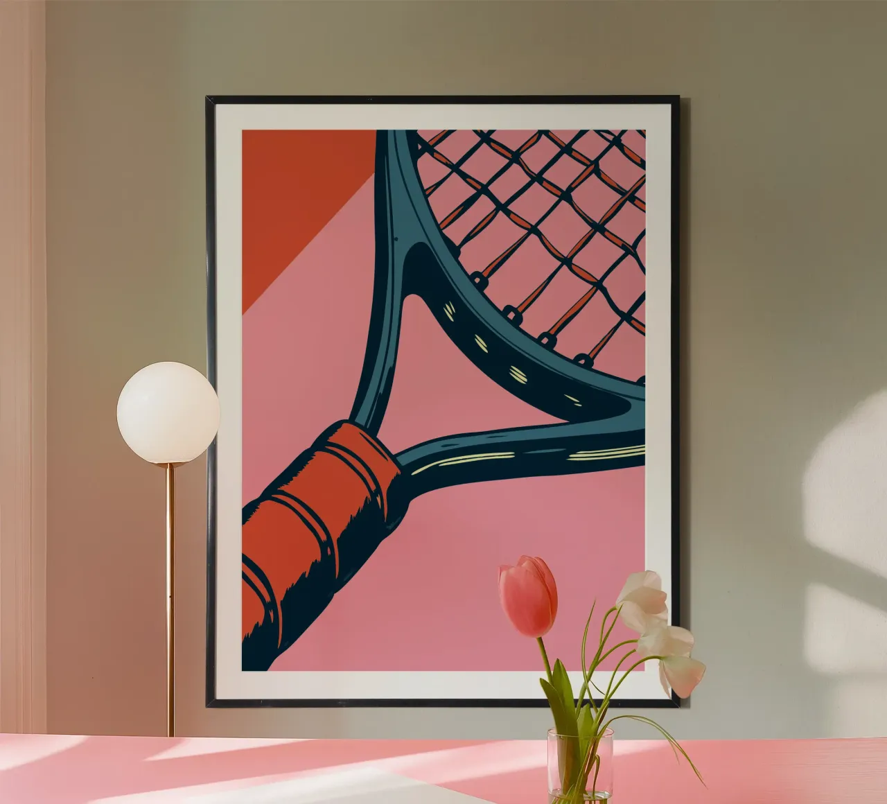 Racchetta da tennis poster con telaio in legno da SPORTS ONLY