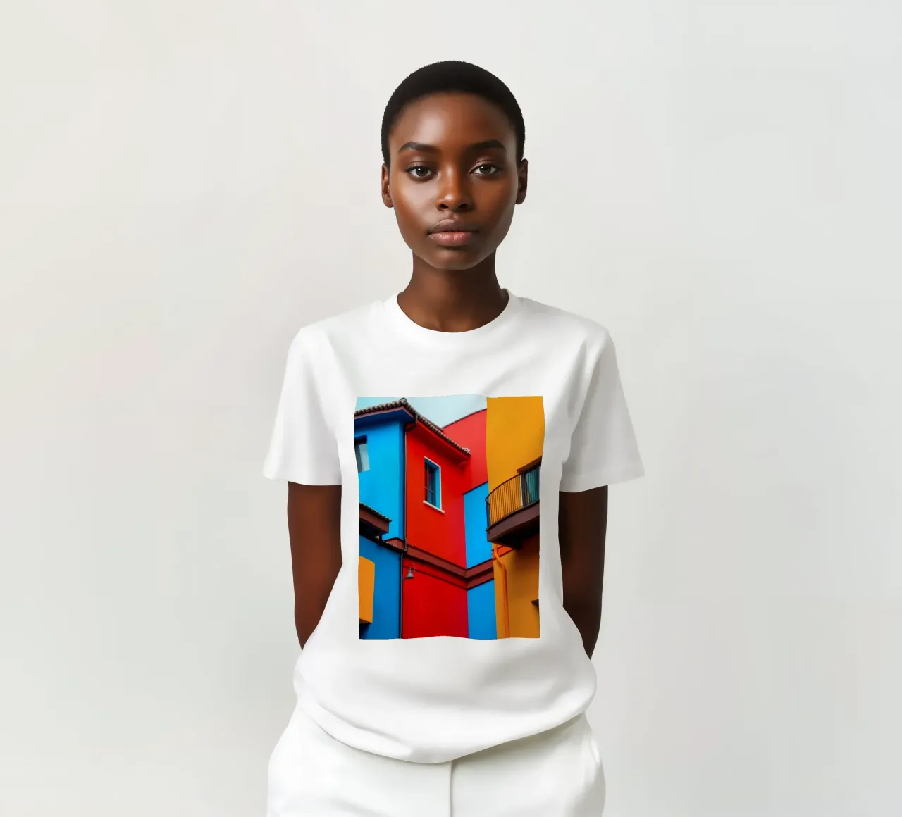 Colorful architecture features buildings in urban location t-shirt by DesignDoodle