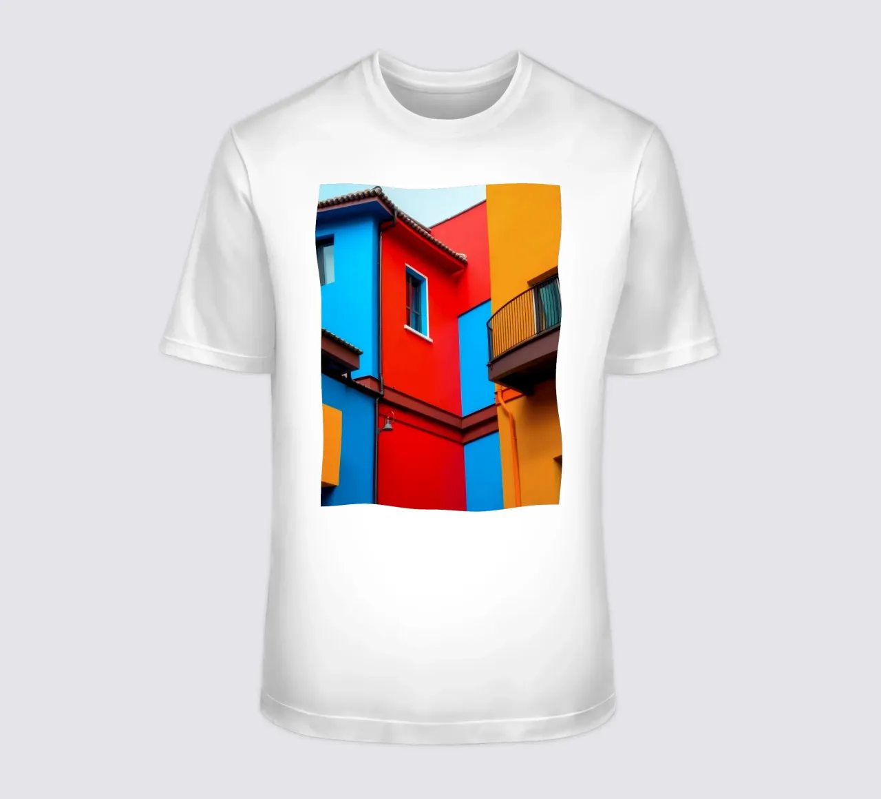 Colorful architecture features buildings in urban location t-shirt by DesignDoodle